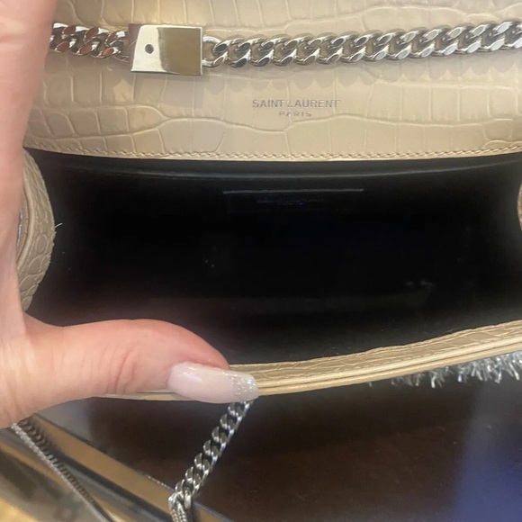 Authentic YSL small kate croc- embossed chain shoulder bag - Picture 6 of 14